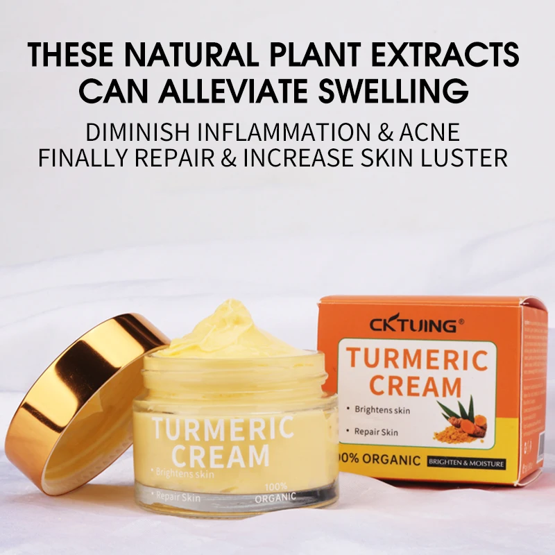 Private Label Organic Skin Care Whitening Moisturizer Acne Black Spot Vitamin c Turmeric Face Cream