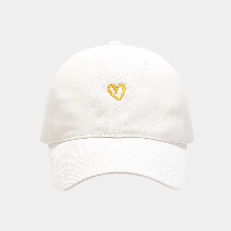 Simple Little Love Embroidery Baseball Cap Show Face Small Korean Version of The Popular Brand Cap Students Lovers Sun Gorras