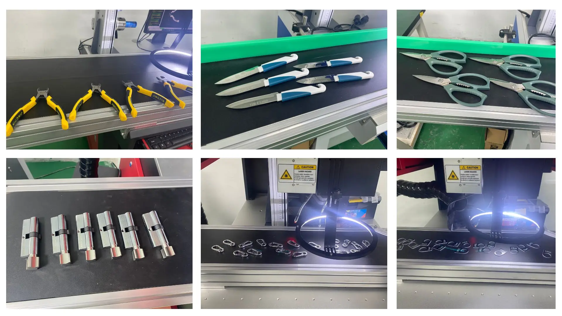 CCD camera Visual positioning Automatic 100W Fiber Laser Marking Machine with Conveyor belt