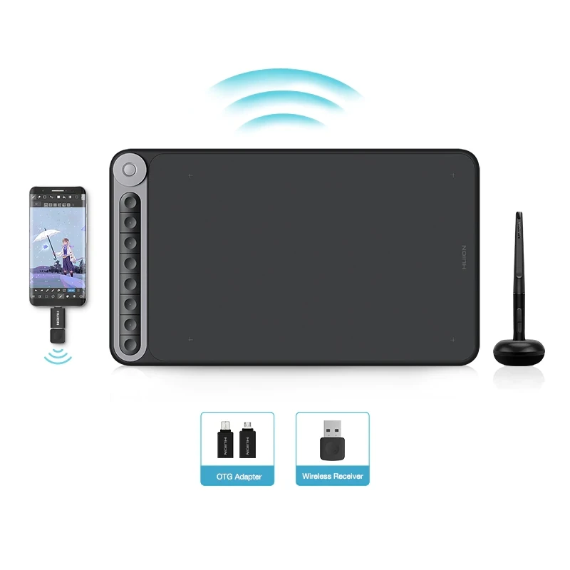 NEWEST! digital artist designer pen tablet Wireless Drawing tablet dial huion inspiroy q620m