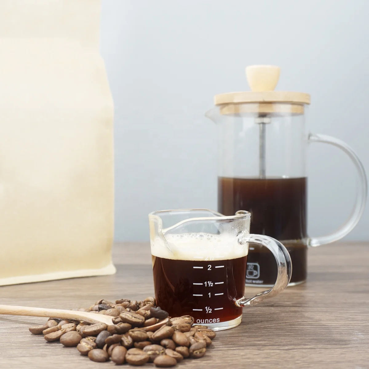 BCnmviku 70ML/2.4oz Double Spout Measuring Cup Kitchens Utensils Multi-Purpose Kitchenware For Coffee Baking Dishwasher Safe