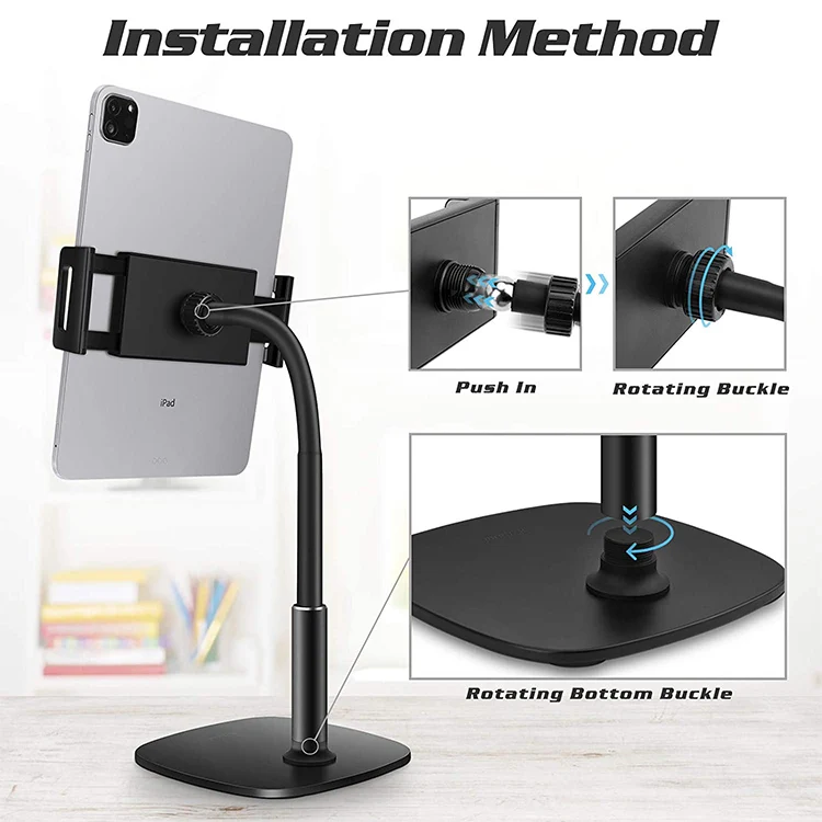 Great Roc Amazon hot sale universal fold flexible adjustable aluminum mobile holder tablet stand desktop phone holder for iPad
