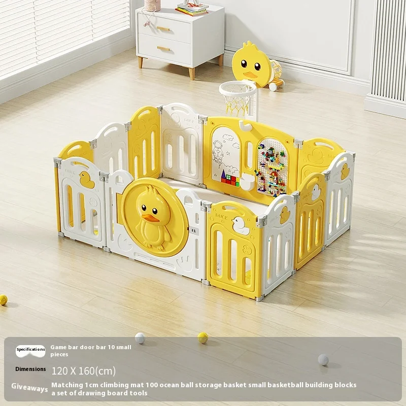Modern Plastic Playpen for Kids Indoor Home Security Delete Park Baby Toddler Crawling Mat Guard Fence with Bar 2*2.4m