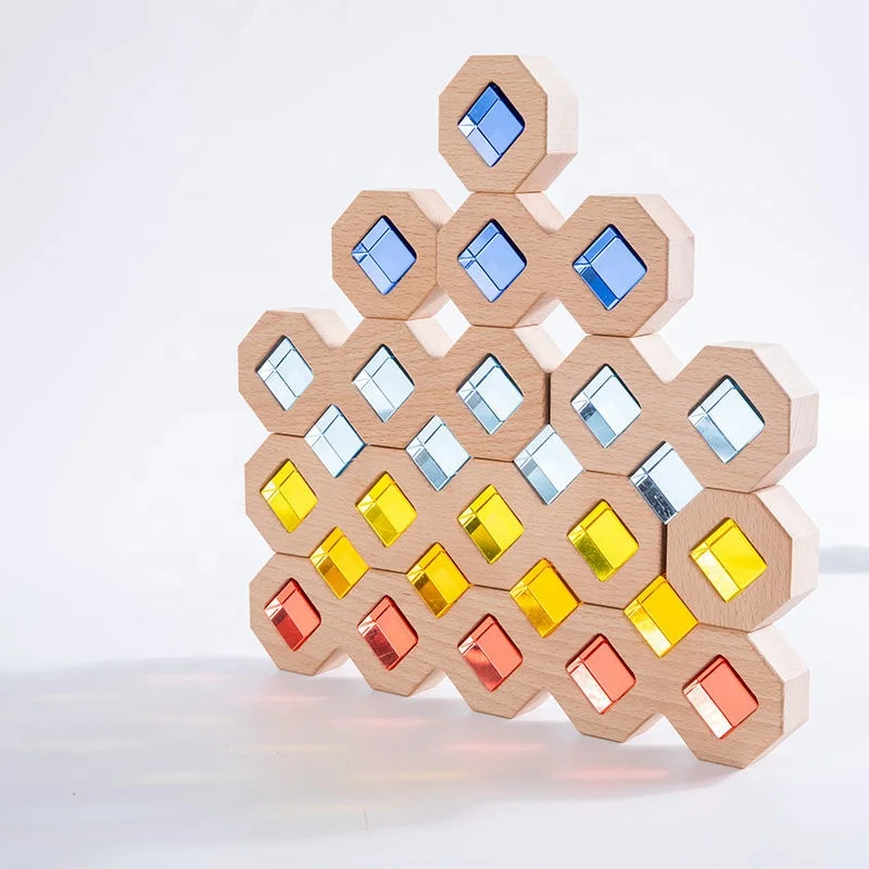 TF free shipping Acrylic game set colorful block toys children gem puzzle building block toys