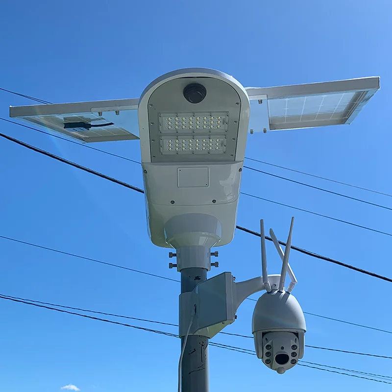 50 Вт 100 Вт все в одном Смарт солнечный уличный свет 80w 4G CCTV камера Солнечная светодиодные уличные фонари производство ветровой турбины анти-коррозия