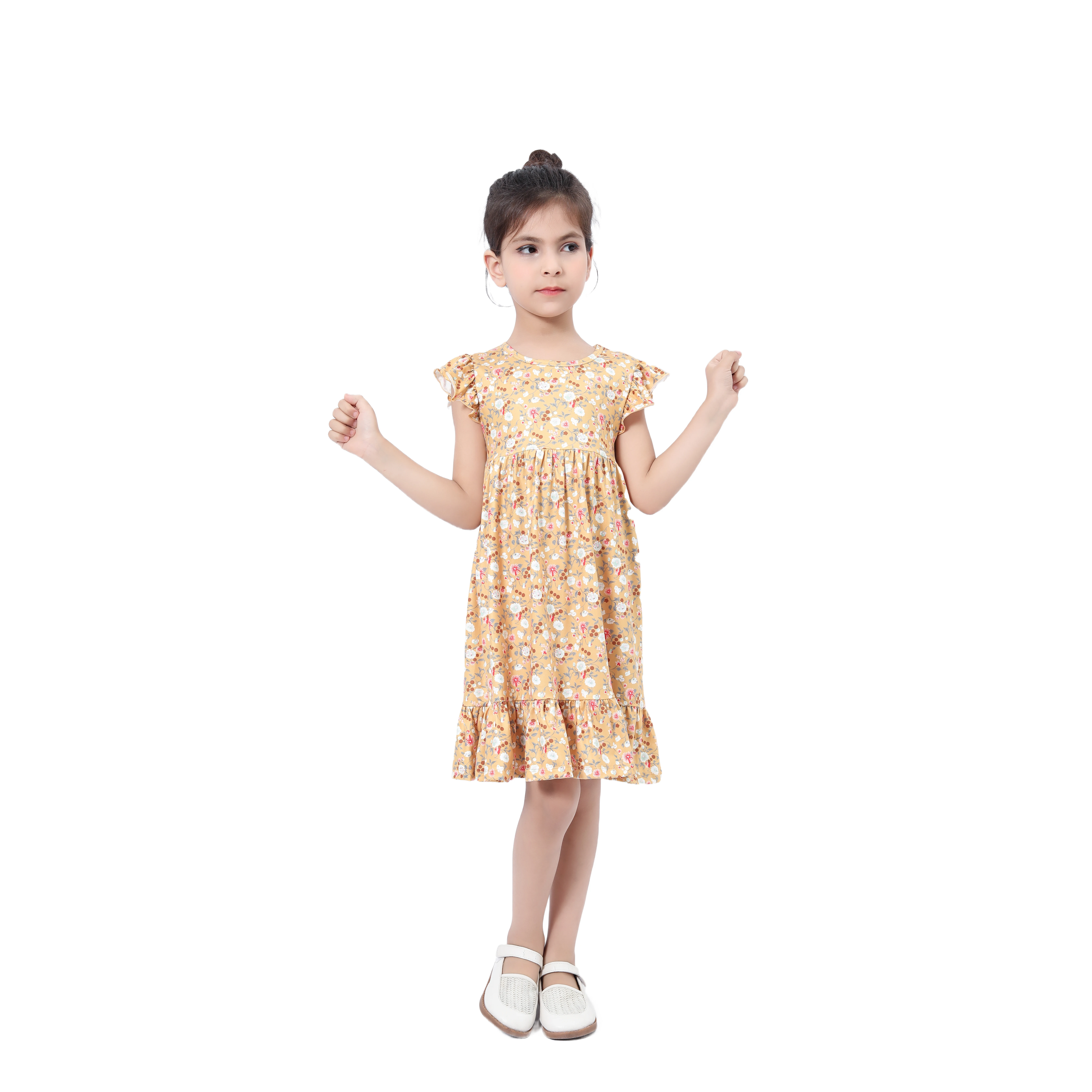 Amazon hot sell 3 years old sleeveless flower print baby girls vintage princess maxi dresses