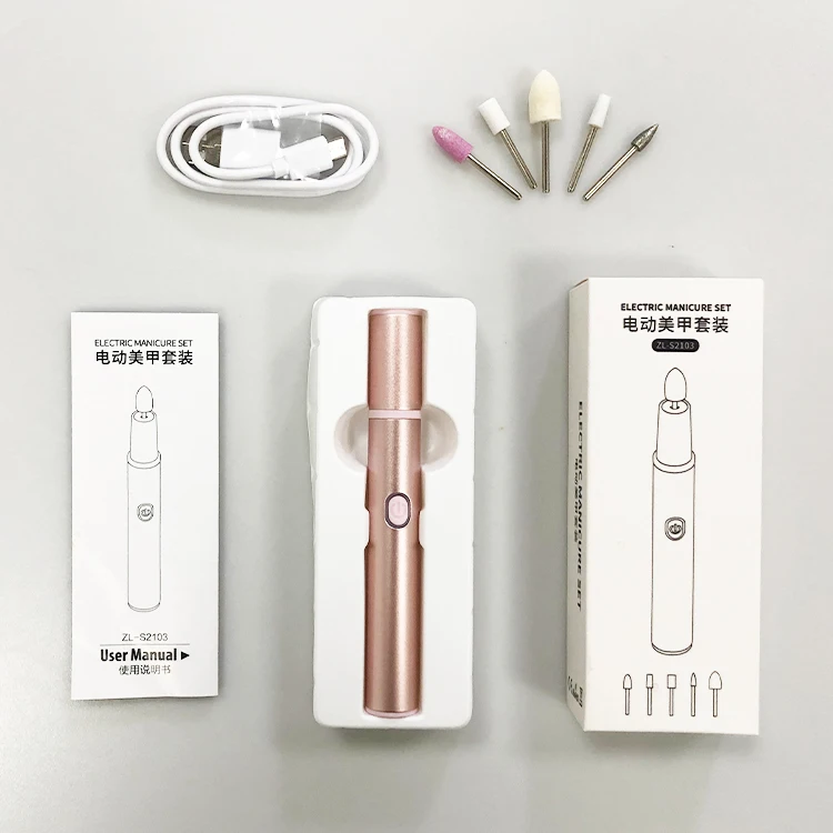 Electric Nail Trimmer And Polish USB Rechargeable Electric Nail Trimmer Nail Clipper with Light 2 in 1 Fingernail Cutter