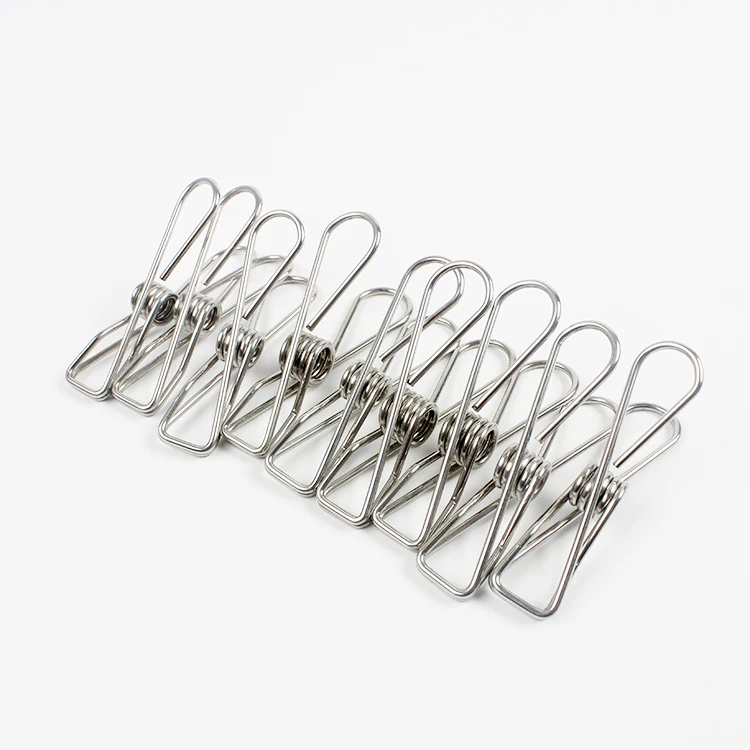 Heavy Duty Stainless Steel Clothespins Multipurpose Metal Wire Utility Clips Drying Pegs Clamps Clothing Shoes Outdoor Food Bag