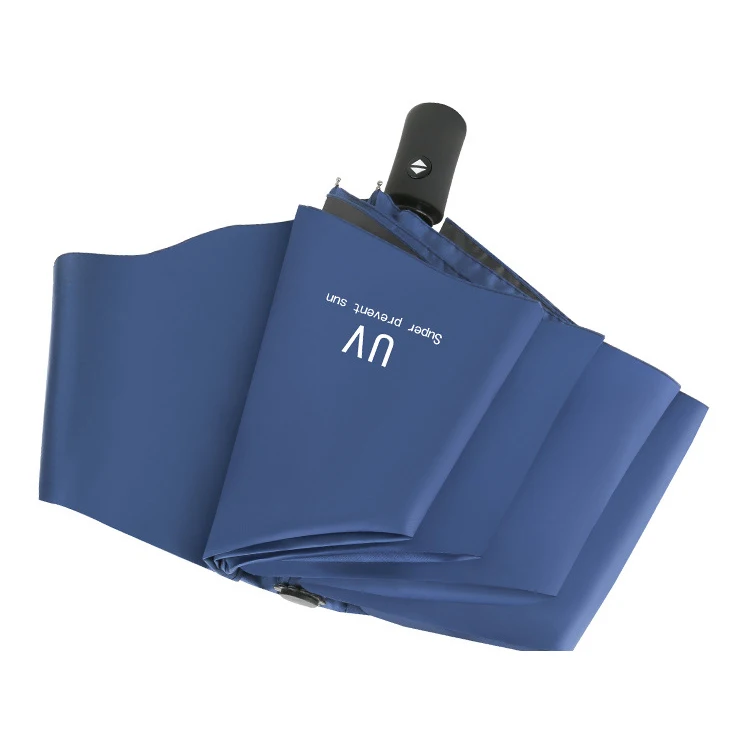 custom printing foldable umbrella with logo uv sun rain dual use 3 folding clear umbrellas wholesale