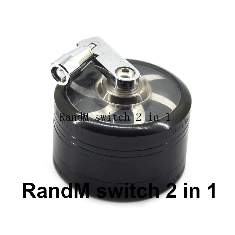 RandM Zinc Alloy switch 4 Layers  Metal Herb Grinder with 6 colors 2 in 1 metal gift box Wholesale Hand Grinder