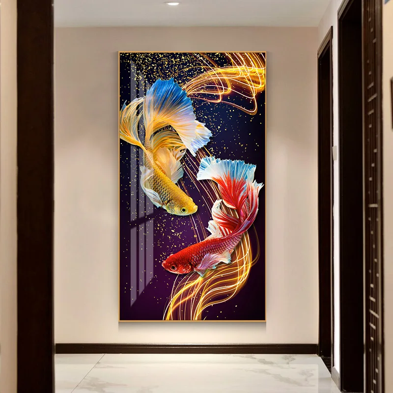  Color Goldfish 5D Crystal Porcelain Painting Living Room Wall Decoration Diamond Home Front