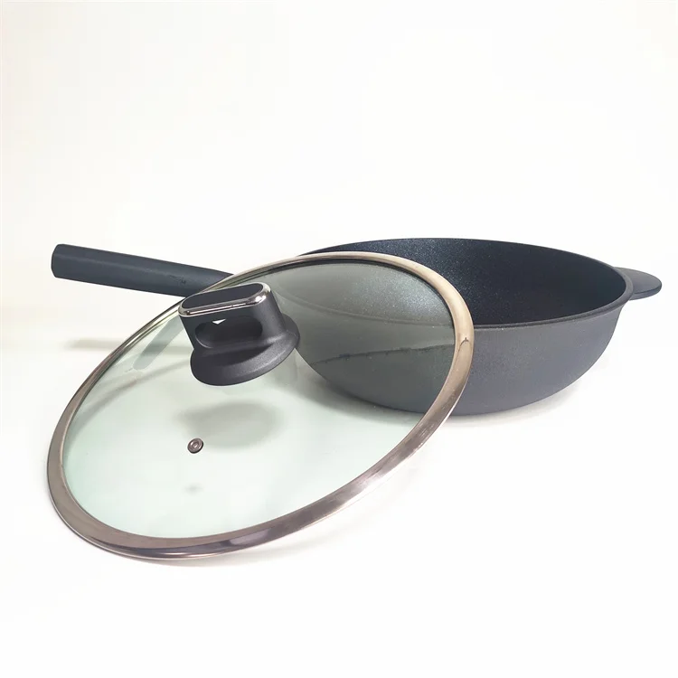 30cm Bakelite handle Induction non stick Cookware cast  aluminium wok