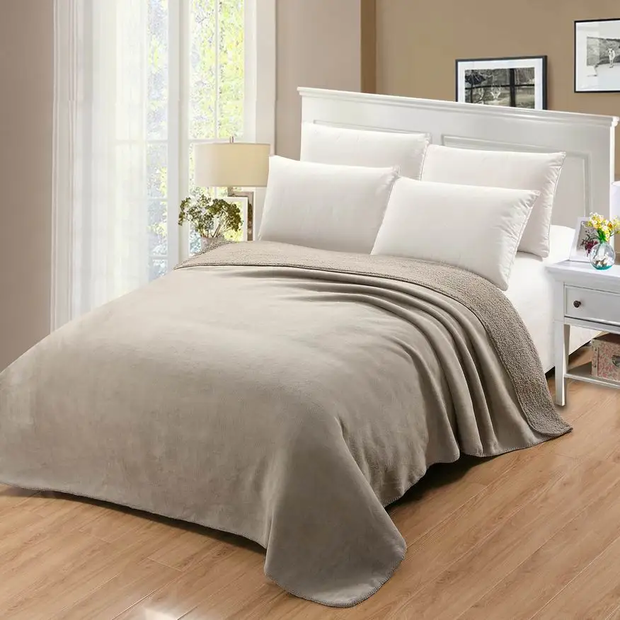 Autumn Winter 2020 Bedding Warm Double Layers Coral Fleece Blanket