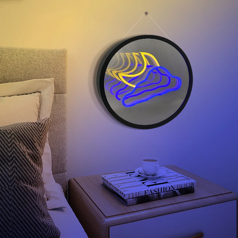 Modern Design Custom 3D Round Bedroom Indoor Decorative Magic Led Infinity Mirror