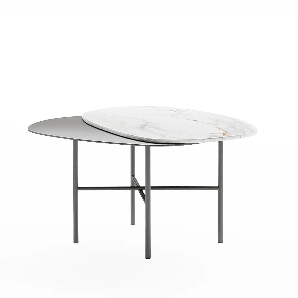 Higher Quality Modern Design Living Room Furniture White Marble Metal Tripod Coffee Table Coffee Table Set
