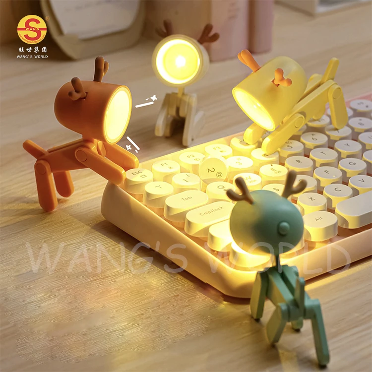 Mini Cute Pet Dog Night Light Button Battery Operated Table Ornaments Fill Light Illumination