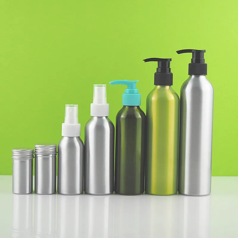 1oz 2oz 3oz 4oz 5oz 6oz 8oz 10oz 16oz 1L cosmetic chemical personal care metal  Aluminum bottle  with pump sprayer