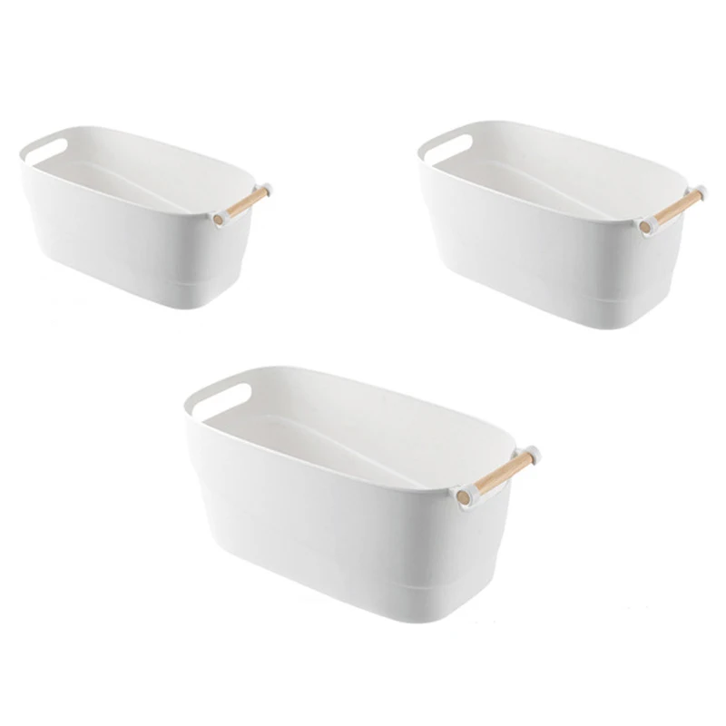Wholesale Set of 3 Plastic Storage Baskets Boxes Lightweight And Easy To Store storage baskets boxes