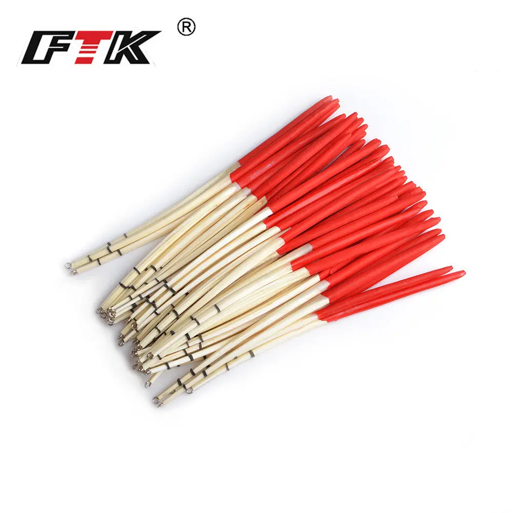 FTK 10pcs Feather Float Feather Shape Float Station Float Vertical Rock Fishing Gear