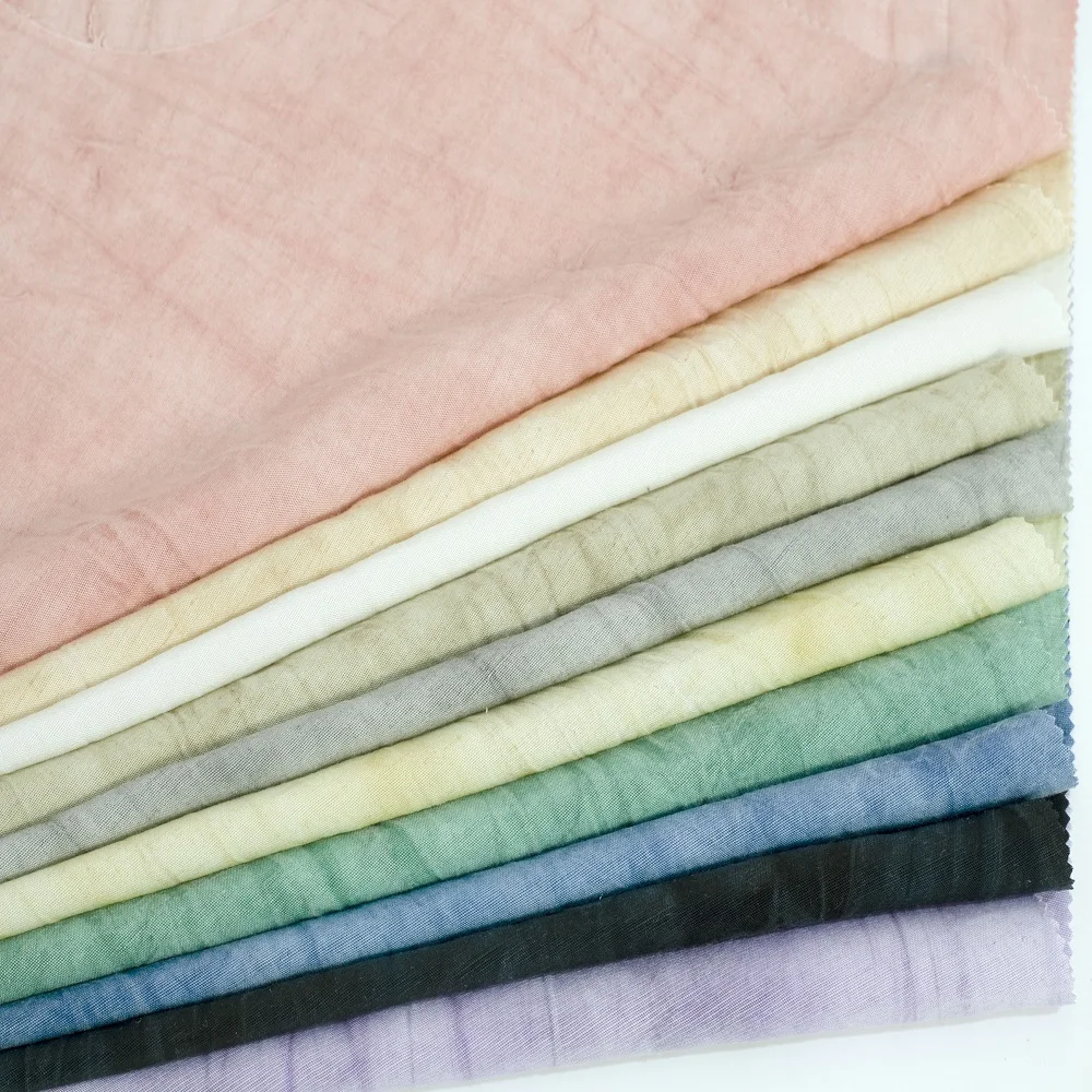 3313# Top Quality 70%tencel 30%linen plain crepe woven lyocell linen fabric soft and comfortable for women clothing