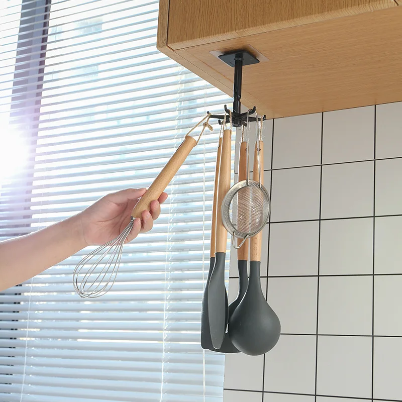 Household Paste Kitchen Can Rotate 360 Degrees Super Large Weighing Hook Is Simple and Saves Space House multi-Hooks