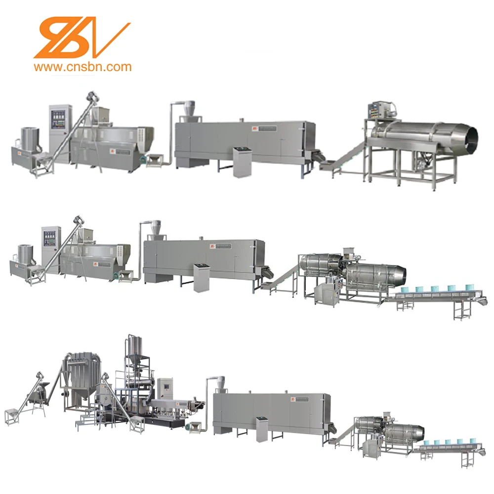 China Large Capacity Twin Screw Extruder 1Ton per hour Automatic Fish Feed Extruder Machine
