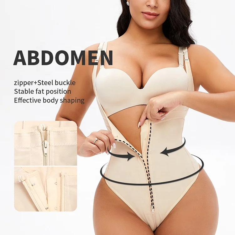 6318 Women Plus Size Slimming Full Body Shaper Tummy Control Thong High Waist Fajas Colombianas Weight Loss Bodysuit Shapewear