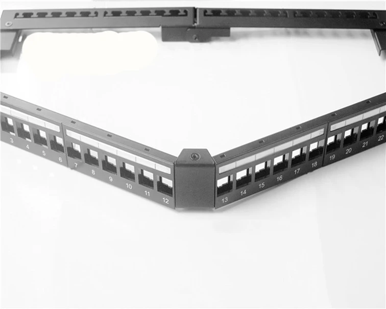  24 порта RJ45 прямоугольный патч-панель Cat7 с встроенным соединителем или разъемом keystone