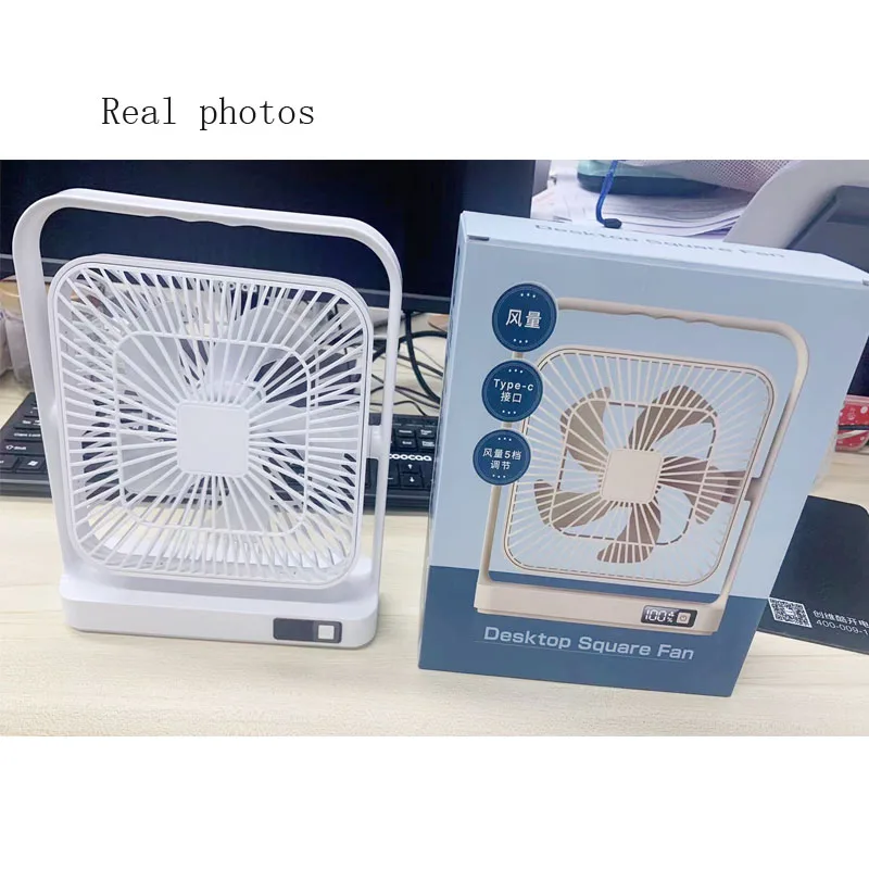 2024 New 4000mah Portable Led Display Summer Desktop Table Cooling Fan With Power Indicator Light For Home Office