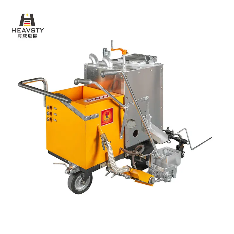 Thermoplastic material paint heating and  traffic road marking two in one machine