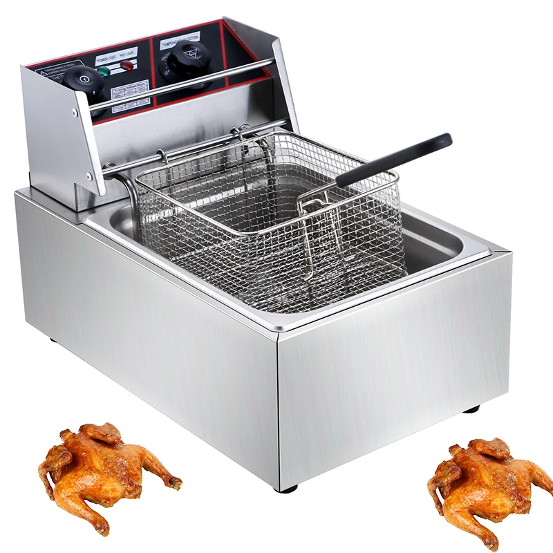 Stainless steel electric deep fryer industrial fried chicken potato chips pressure frying kitchen equipment 220v fry cooker