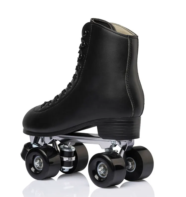 Fashion Plain Toe Stop Roller Skate Shoes OEM&ODM patines 4 ruedas Rental High Quality Microfiber Upper Quad Roller Skate