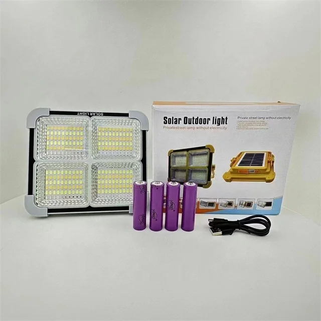 New Design Solar Emergency Light Outdoor Solar Spot Light 100W 200W 300W USB Charge Solar Flood Light