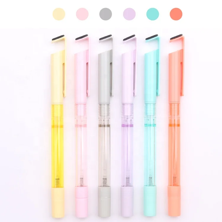 2020 new style multi-function hand sanitizer spray gel pen ball pen with phone holder and screen clean part