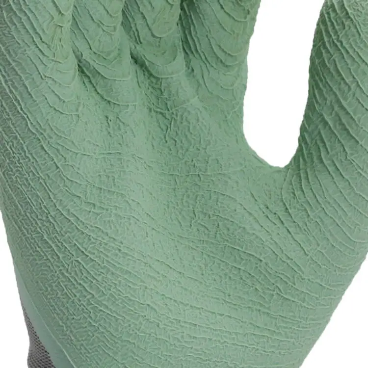 ENTE SAFETY New design Nylon with Latex 3/4 wave coated durable protection anti-slip work gloves