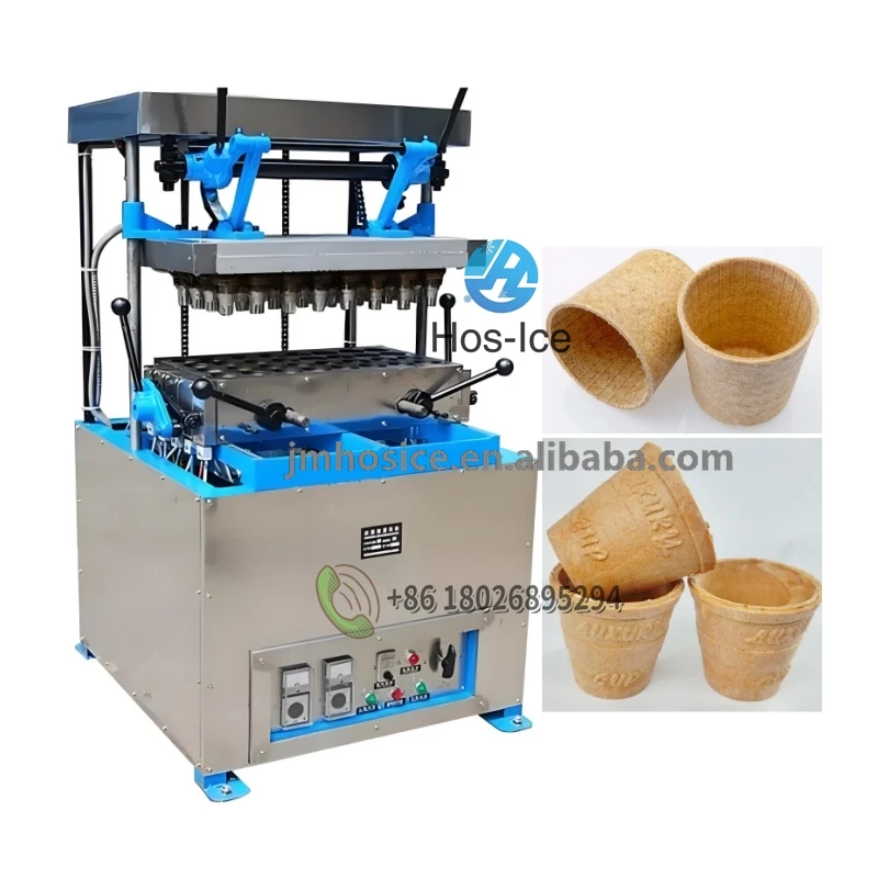 Manual Ice Cream Coffee Cone Machine 4 MOLDS Semi-automatic Machine for Making Ice Cream Cones Customized logo and Size