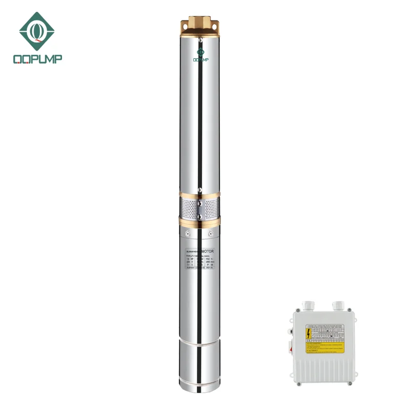 High Quality 3 Inch 0.25 Kw Electric Pump Single-Phase Plastic Impeller Stainless Steel Well Submersible Pump