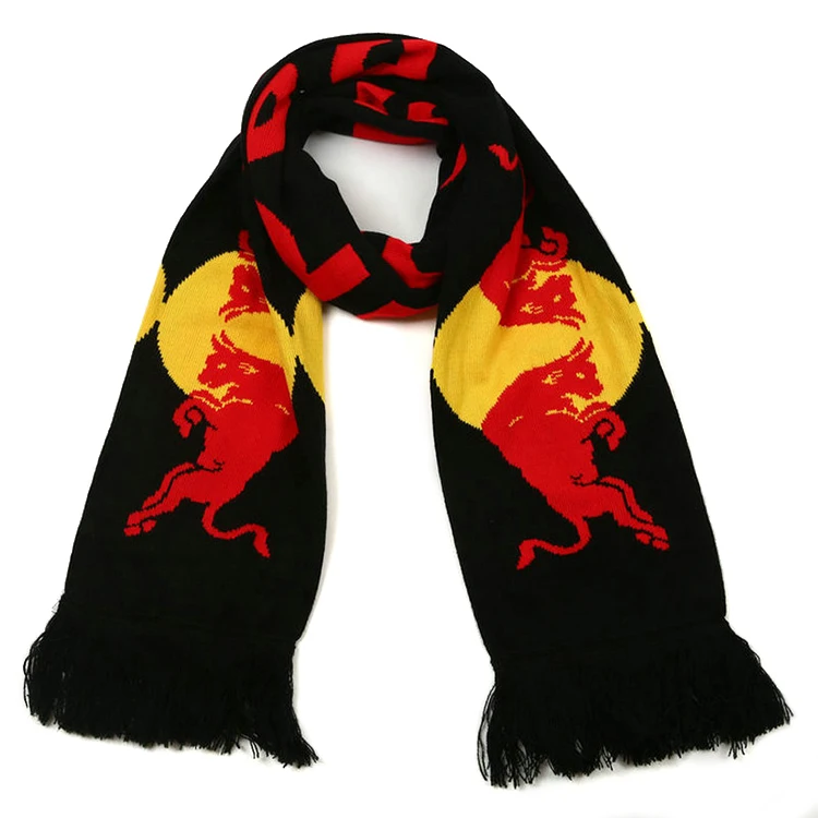 Fashion Knitted Scarf High Quality Cheap Custom Logo Fan Knitted Sports Soccer Club Football Fans Sweater Scarf