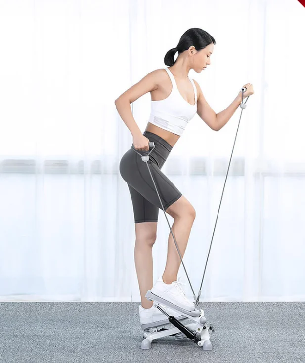 Stepper for Exercise Machine, Foldable Stair Step Machine Exerciser for Home Use with Resistance Bands and Handle Bar