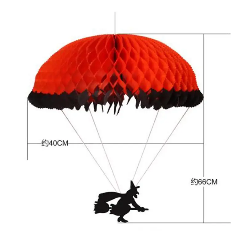 Halloween pendant Paper Decoration Ghost Festival decoration pendant Witch bat skull parachute paper pendant