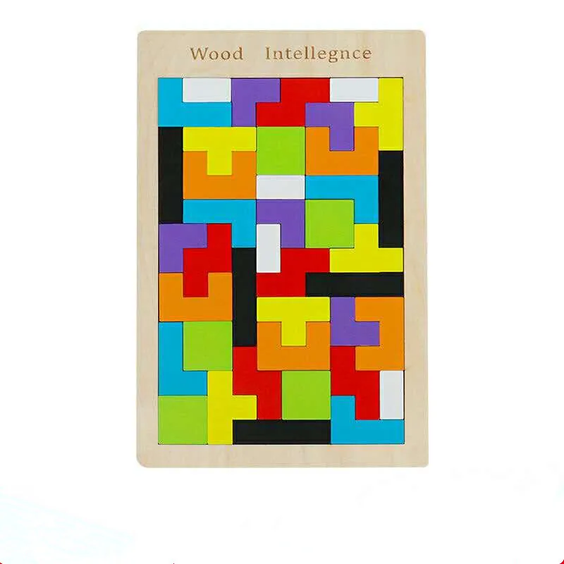 Educational Math Toys Colorful Educational Game Wooden Toys Montessori Constructor Board Game for Children Kids Wooden Puzzle