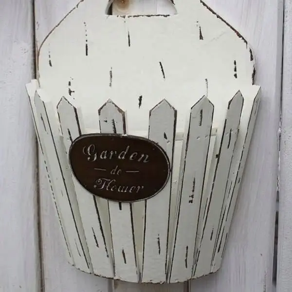 
decoration wooden wall hanging round flower pots 