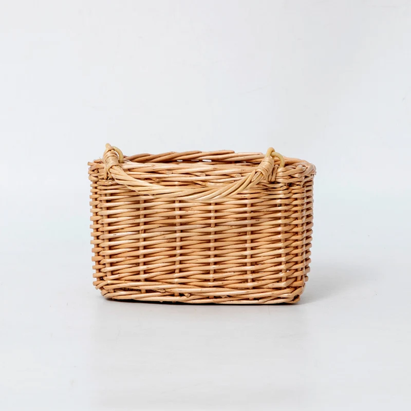 Kingwillow Rattan Baskets Rattan Wall Hanging Basket for Kitchen Rattan Hanging Basket