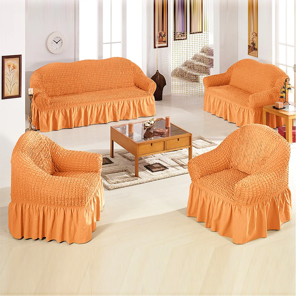 2022 New Fashion Elastic Fold Small Square Single Double Three-seat Sofa Cover