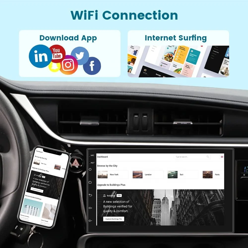 Автомагнитола Podofo 2 Din Android 1 + 32/2 64 ГБ 7 дюймов