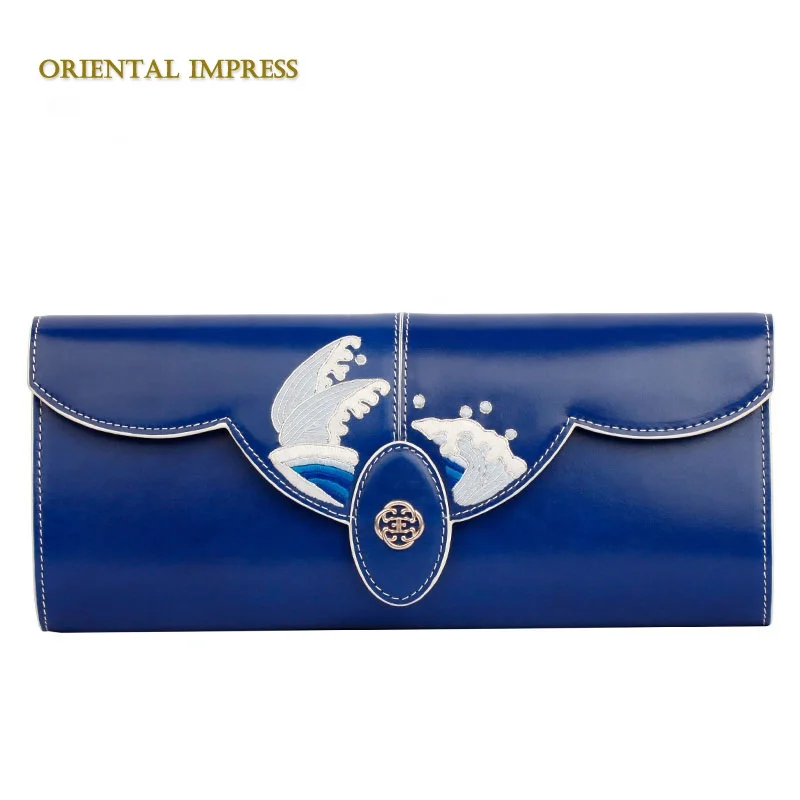 Miao embroidery luxury fashion ladies leather bag banquet clutch bag