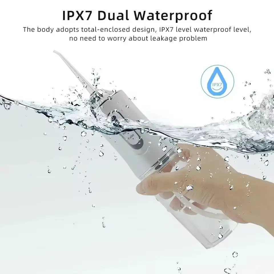 Cordless Water Dental Flosser for Teeth Portable Oral Irrigator, 4modes Removable Water Tank for Easy Cleaning for Home Travel