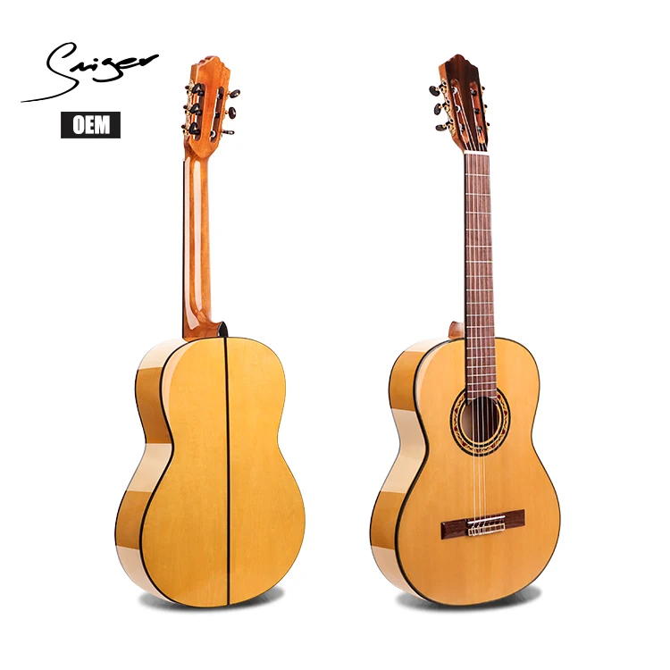 Wholesale new high-gloss 39 inch solid spruce top Flamenco 6 strings classical Guitar