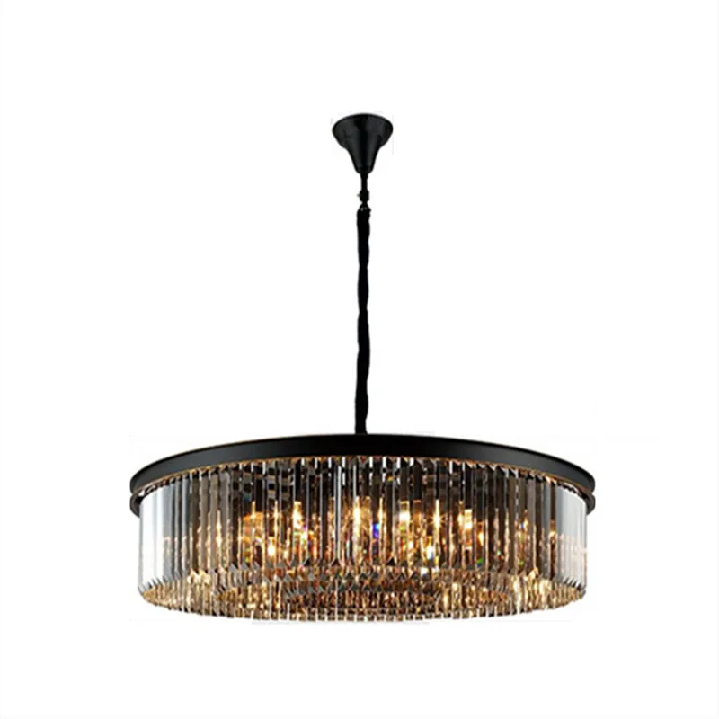 2020 Gold Black Modern Luxury Glass K9 Crystal Chandelier Light Lamp For Living Room Hotel