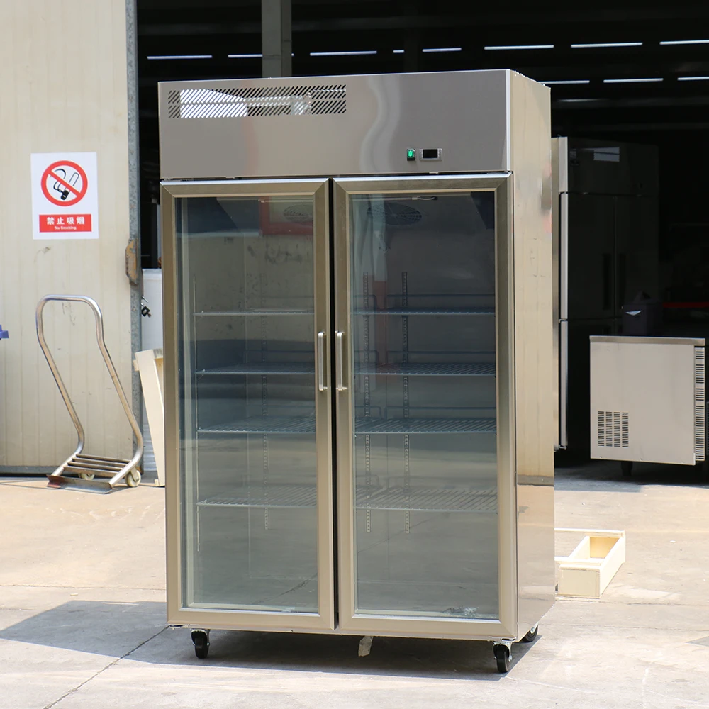 High Quality Stainless Steel Commercial Display Fridge Upright Deep Freezers Single Door Refrigerator